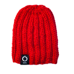 Hand knitted red hat