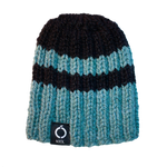 Hand knitted green/black hat